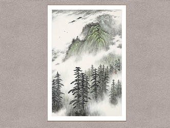 Decorative Painting Emei Yanyun Lu Xingtang Landscape Painting 3d model