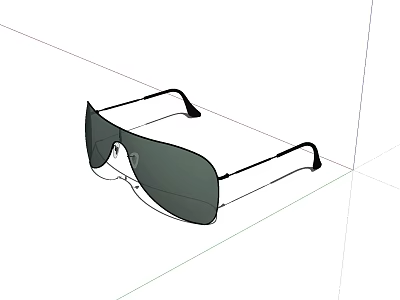 Black Rectangular Sunglasses With Sleek Lines And Modern Design Rendering 3d model