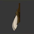 Decorative Golden Tipped White Weapon With Pointed Upper Structure And Smooth Body Design