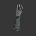 Bionic Robotic Arm Character With Metallic Structure And Blue Accents Design
