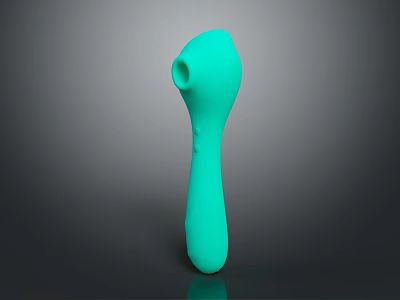 Green Silicone Vibrator With Smooth Handle And Ergonomic Design Product 3d model