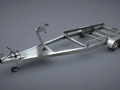 Aluminum Boat Trailer With Heavy Duty Wheels And Winch For Watercraft Transportation 3d model