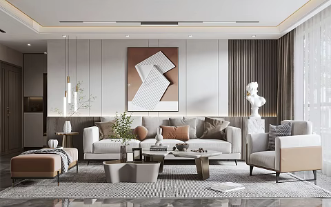 modern living room 3d model