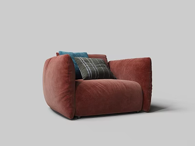 Modern linen single sofa 3d model