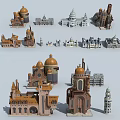 European Architecture Miniature Models Featuring Domes Towers Spires And Various Styles