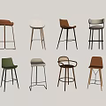 Stylish Modern Bar Stools Collection With Multiple Colors And Metal Wooden Legs