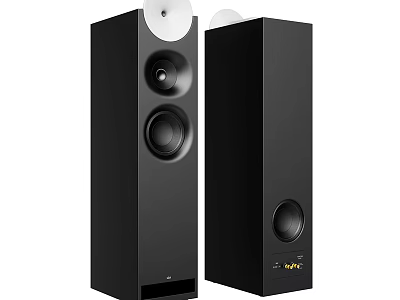 Black Floor Standing Audio Speakers With Multiple Drivers For Home Sound System 3d model