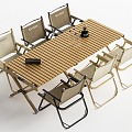 Modern Leisure Table and Chair Camping Equipment Folding Table and Chair 3d model