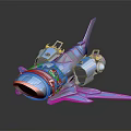 Blue Futuristic Aerial Vehicle With Streamlined Design Cockpit And Mechanical Details