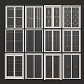 Various Design Sliding Doors With Glass Patterns And Gold Accent Frames