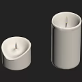 White Lit Candles With Different Shapes For Home Decorative Lighting 3d model