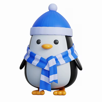 Modern little penguin cute penguin cartoon penguin cartoon cute penguin cartoon doll 3d model