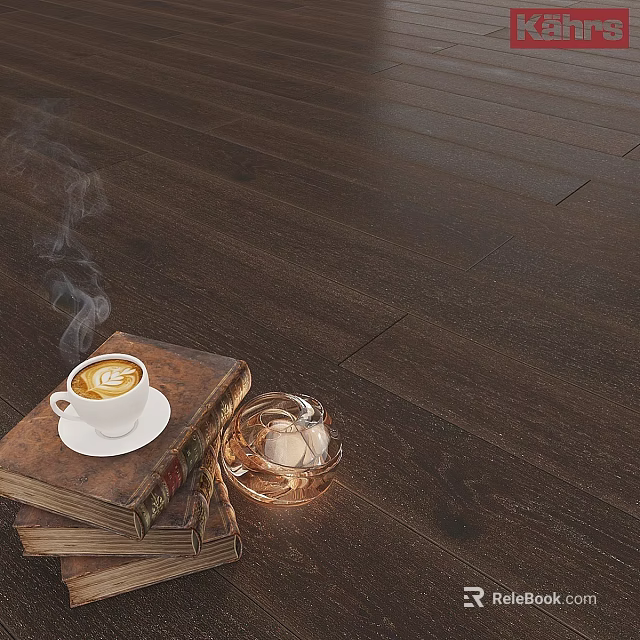 Warm Wooden Floor Scene With Hot Coffee Old Book And Glass Bowl Eggs 3d model 