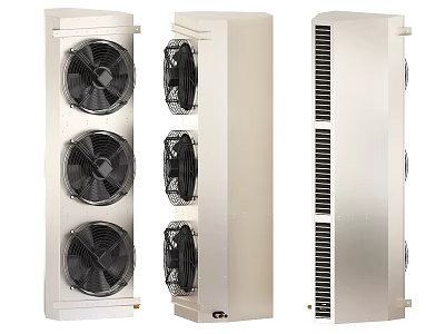 Industrial Cooling Units with Stacked Black Fans and Heat Dissipation Grilles for Industrial Use 3d model