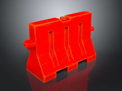 Red Traffic Safety Barrier With Visible Design For Road Construction Use 3d model