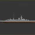 Highly Detailed 3D Rendered Battleship Model As Historical Naval Water Vessel