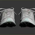 White Lace Up Sneakers with Light Blue and Mint Green Accents Modern Casual Athletic Style