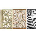 Decorative Room Dividers With Floral Leaf And Geometric Patterns In Gold And Black