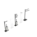 Stylish Modern Bathroom Accessories Collection Featuring Towel Racks And Toilet Brush Holders