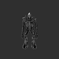 Futuristic Mechanical Game Movie Character With Black Armor And Robotic Design