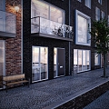 Modern Outdoor Commercial Street Modern Outdoor Street Commercial Street Building Building Dutch River Abroad 3d model