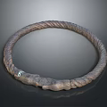 Brown Twisted Rope Design Decorative Ring With Silver Accent For Home Living Accessories