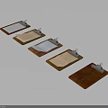 Practical Household Clipboards With Various Colors Wooden Boards Metal Clips And Paper Sheets