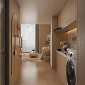 Modern Loft Apartment Interior With Upper Floor Bedroom Living Room Sofa And Staircase