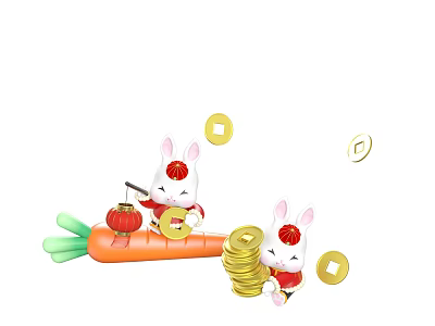 Modern Sculpture Lucky Rabbit 3d model