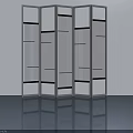 Modern Wooden Swing Doors With Red Accents And Glass Panels As Interior Divider