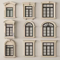 Jane European window combination arch window casement window floor-to-ceiling window 3d model