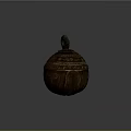 Ancient Bronze Bell With Ring Handle And Intricate Carved Decorative Patterns