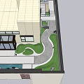 Courtyard landscape SU model 3d model