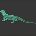 Detailed Realistic Brown And Yellow Lizard With Long Tail On Smooth Surface 3d model