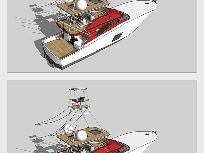 Yacht 3D Design With Structural Details 3d model