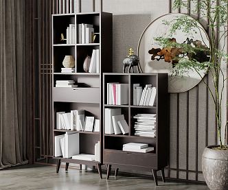 New Chinese Bookcase 3d model