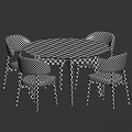 table and chair combination calligaris oleandro hyde westelm 3d model