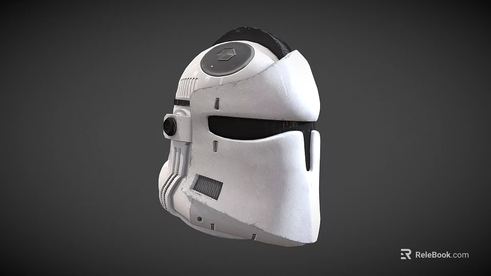 Futuristic White Helmet Design With Circular Accents Visor And Vent Details 3d model 