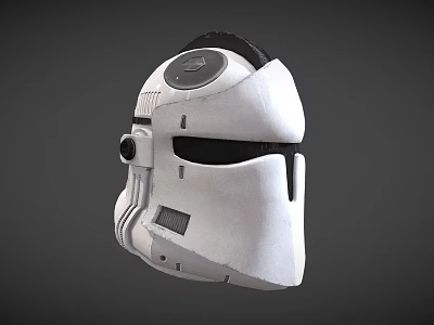 Futuristic White Helmet Design With Circular Accents Visor And Vent Details 3d model