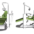 High Quality Green Dental Treatment Chairs With Medical Lights And Control Units