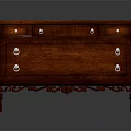Traditional Mahogany Cabinet Design With Drawers Metal Handles And Carved Legs