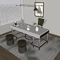 Desk and chair combination 3d model