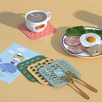 Modern heat insulation pad heat insulation pad permeable pad non-slip pad 3d model