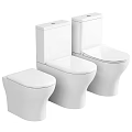 Three Modern White Ceramic Toilet Designs With Sleek Seats And Compact Tanks