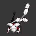 Anime Character With White Twintails Red Top Black Skirt And Mechanical Arm