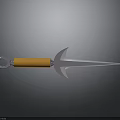 Throwing Dart Weapon With Orange Handle And Sharp Metal Blade Design