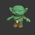 Green Goblin Game Movie Character With Big Ears Sharp Teeth Brown Straps And Shoes