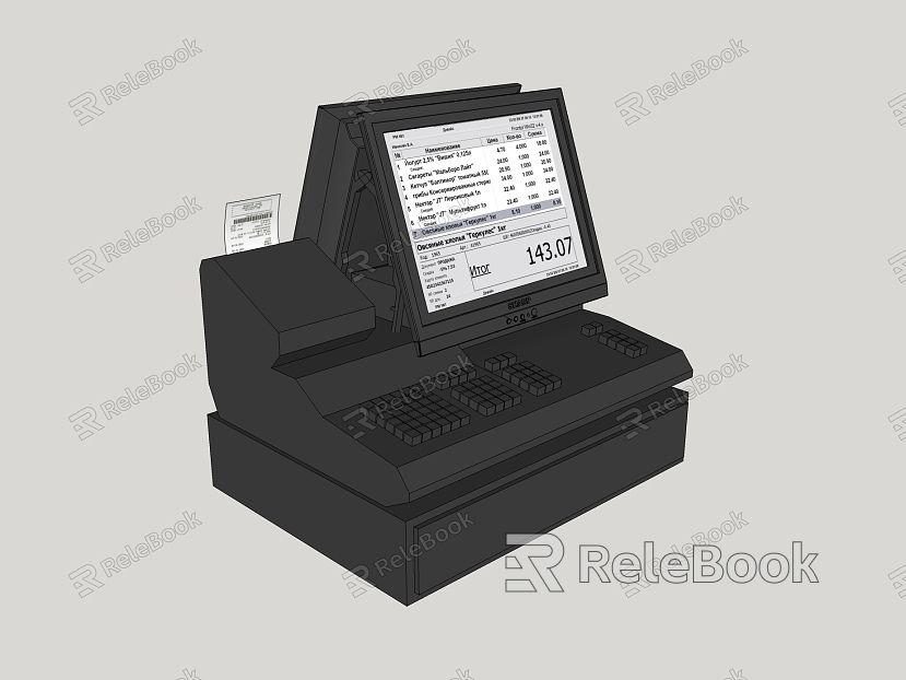 Modern cash register commercial dual screen cash register model