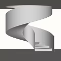 modern revolving staircase arc staircase 3d model