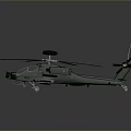 Green Military Helicopter Model With Main Rotors Fuselage And Armament Features
